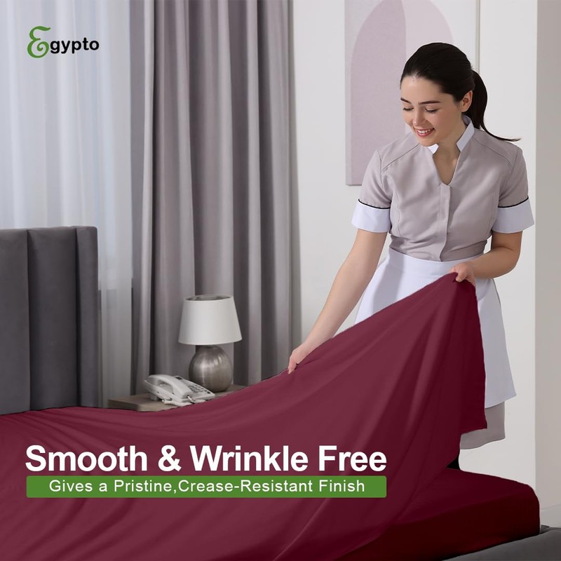 Egypto Easy Care Luxury Bedding King Size Flat Sheet –