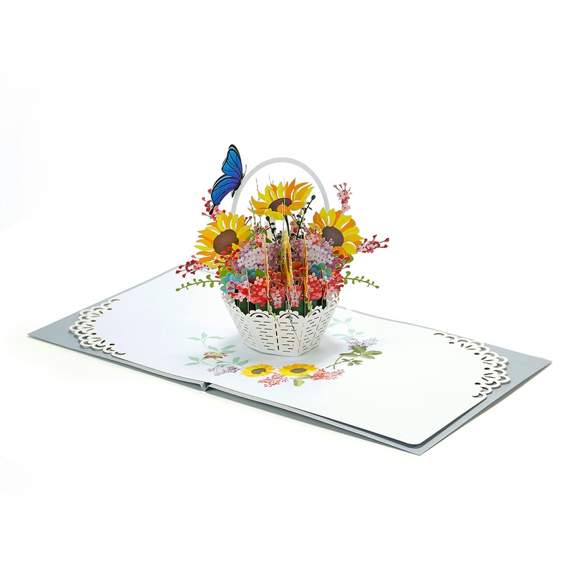 CUTPOPUP Birthday Card Pop Up, 15x15cm, Mother's Day, 3D Flower