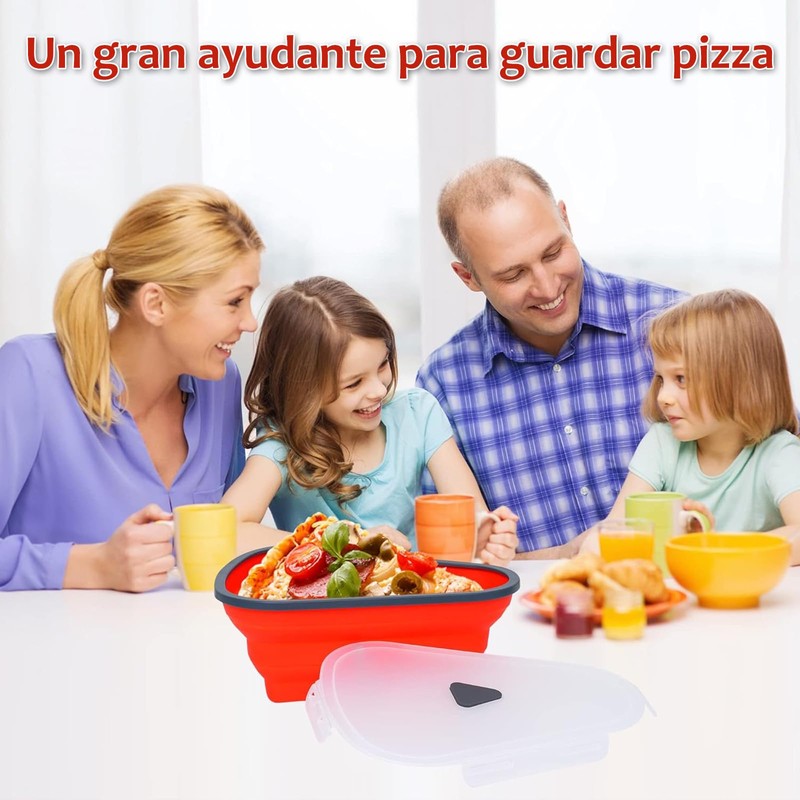 JESUS Caja de pizza de silicona triangular plegable con 5