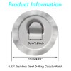 TONLOOEEL 6 Pack 4.33"/11cm Stainless Steel D-Ring Circular Patch for