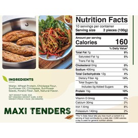 ENSEMBLE™ Plant-Based Meat Alternative – Maxi Tenders 3.31 lbs (1.5 kg) | Shelf-Stable | Non-GMO | Soy Free | 100% Vegan | Kosher, Halal