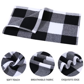 Mordimy Kitchen Towels and Dish Cloths Set, 28 X 13 Inch and 12 X 12 Inch, Set of 8 Soft and Super Absorbent Dish Towels for Drying Dishes, Black & White