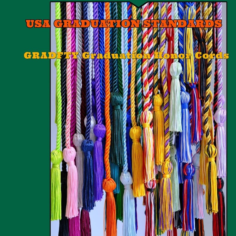 GRADFTY Double Gold Graduation Honor Cords for Graduation 2025, National