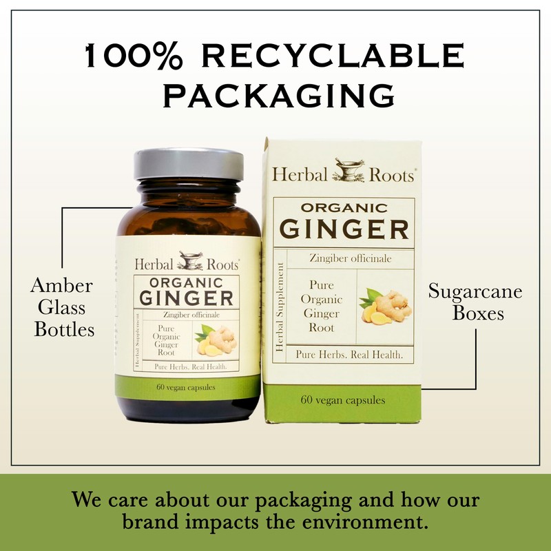 Herbal Roots Ginger Supplement | Organic Ginger Root Capsules |