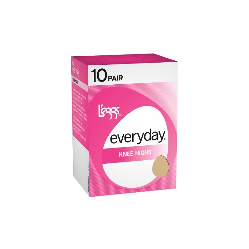 L'Eggs Everyday Knee Highs Rt 10 Pair, Nude, ONESIZE