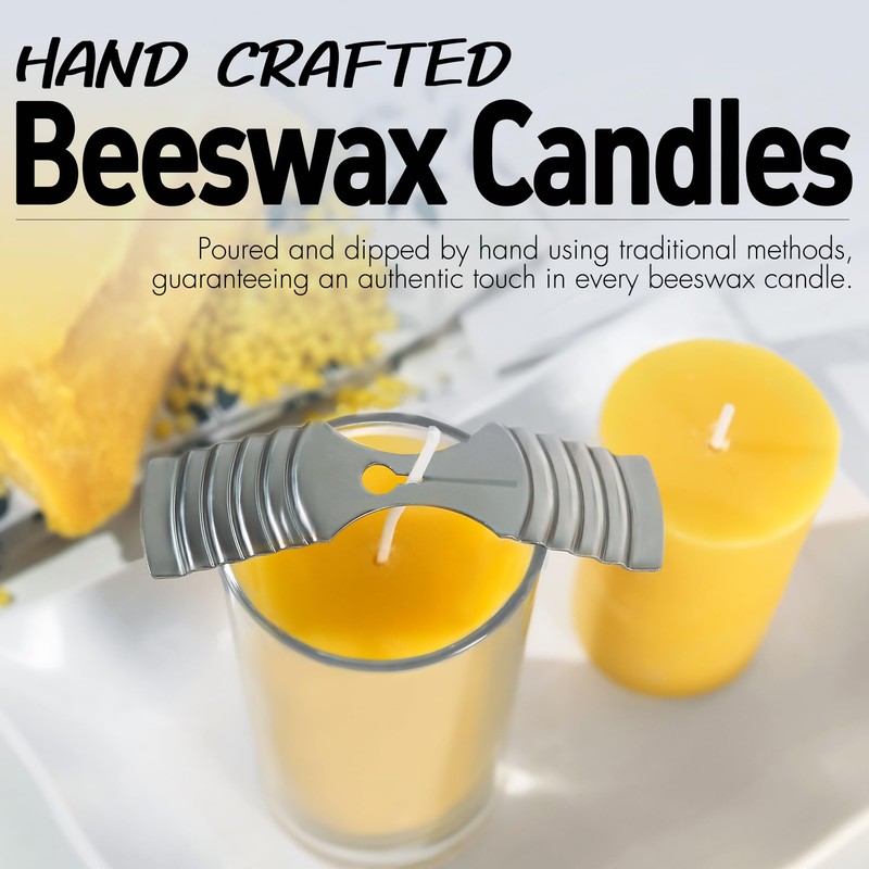 Natural Beeswax Candles 4 Packs, Beeswax Pillar Candles with 140