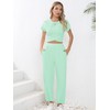 Missufe Women's Crop Top and Jogging Bottoms Tracksuit Lounge Sports