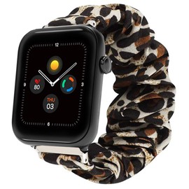 Compatible for TicWatch GTH Band, Giaogor Fabric Elastic Scrunchie Elastic Women Cute Replacement Straps Compatible for TicWatch GTH Smartwatch (LEAPORD)