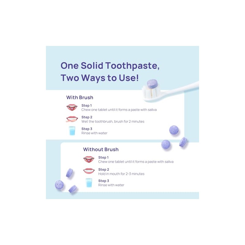 Purple Toothpaste Tablets with Nano Hydroxyapatite - Fresh Breath