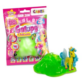 CRAZE Magic Slime Foil Bag Slime Children's Set of 6 with Glitter & Galupy Unicorn Figure Surprise, Slime Kit in 6 x 75 ml Bags
