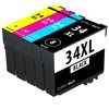 Supply Guy 4 Printer Cartridges Compatible with Epson 34XL /