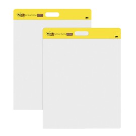 Post-it Almohadilla de pared con tiras de comando, 20 x 23 pulgadas, color blanco, 20 hojas/bloc, Blanco, Paquete de 2