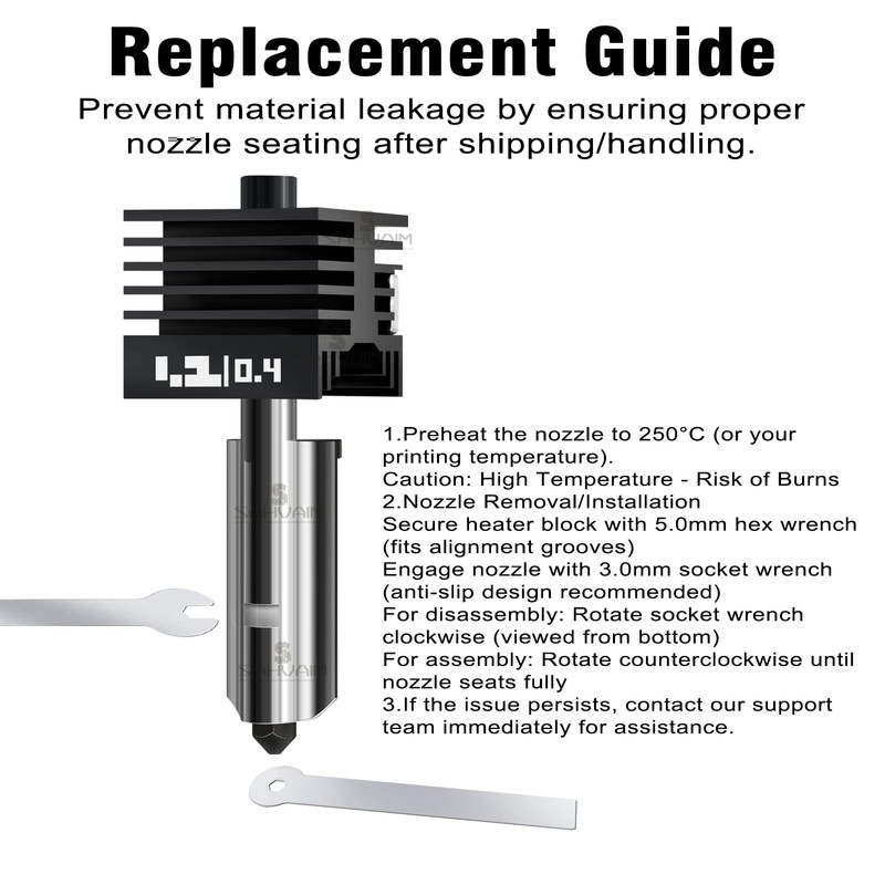 Sahvaim Upgraded 2Pcs 0.4mm H2D/H2S Hotend Kit for Bambu Lab