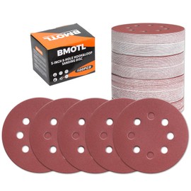 BMOTL 100Pcs 320 Grit Sanding Discs 5 Inch 8 Hole: Woodworking/Metalworking Round Fine Hook and Loop Sandpaper for Random Orbital Sander