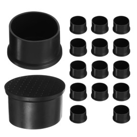 sourcing map 16pcs Round Chair Leg Caps 2 Inch PVC Chair Leg Floor Protectors Non-Slip Chair Feet Covers for Hardwood Floors Furniture Protectors, Black