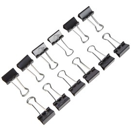 Wedo 6421451 Foldback Clips, Pack of 12, Painted Metal Removable Bracket, Strong Spring