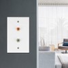 Dual RCA Connector Wall Plate RCA Insert with White Center