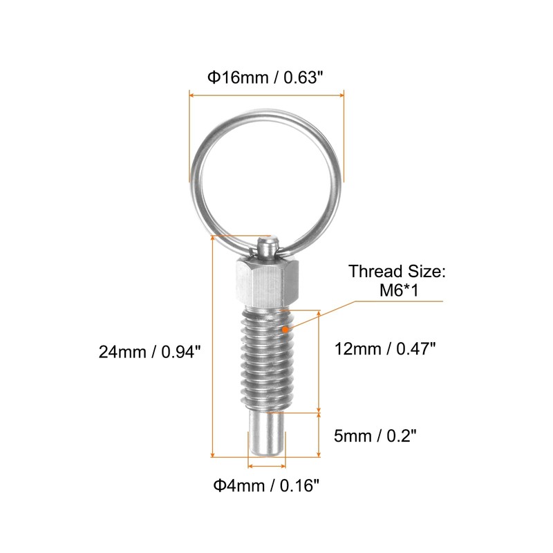 QUARKZMAN Pack of 4 Spring Pressure Pins with Pull Ring