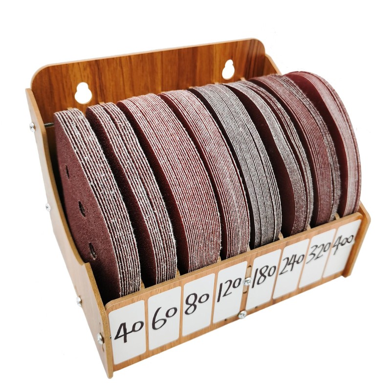 ZYRELYNX 8-Tier Sandpaper Organizer Fit for Sanding Discs 5 Inch,