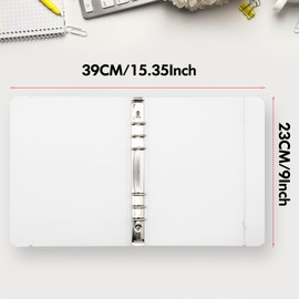 A5 Notebook Photocard Binder, Transparent Loose Leaf Personal Organizer Cover 6 Budget Binder Ring Planner with Elastic String (Hard)