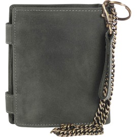 Harrys-Collection Wallet Made of High-Quality Vintage Leather + RFID with Chain Skull, black, purse