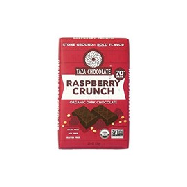 Taza Chocolate Organic Amaze Bar 60% Stone Ground, Raspberry Crunch, 2.5 Ounce (1 Count), Vegan