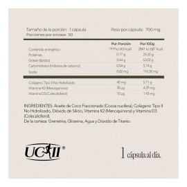UC-II® Colágeno Tipo II No Hidrolizado Con Vitamina D3 + K2 | 90 Softgels DE 700mg | Salud Articular y Huesos