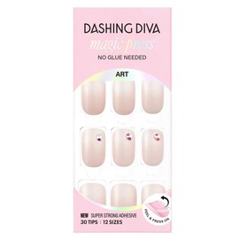 Dashing Diva Magic Press Nail Regular Round, Shining (White), 1 Set / 데싱디바 매직프레스 네일 레귤러 라운드, 샤이닝(화이트), 1세트