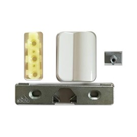 Balcony Door Handle Aluminium in White or Black + Roto Door Catch Eurofold (White)
