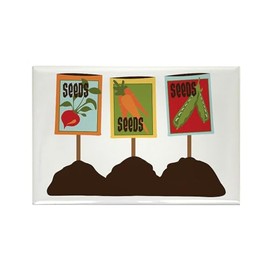 CafePress Garden Seeds Magnets Rectangle Magnet, 3"x2" Refrigerator Magnet