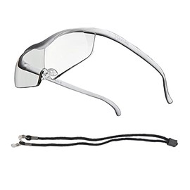 Hazuki Loupe Large 1.85x Clear Lens (9 Colors in Total) with Neck Hanging Strap (White) Birthday Gift