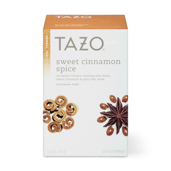 Tazo Sweet Cinnamon Spice Herbal Tea, 20 Count