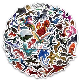 50 Pcs Dragon Stickers,Dragon Graffiti Stickers,Vinyl Waterproof Sticker for Kids Teens Girls,for Phone Laptop Water Bottles Skateboard Computer Phone Luggage Guitar Car Gifts Sticker