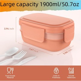 Lovgrin Bento Box Adult - 3 Layers Stackable Lunch Containers for Adults & Kids, 72oz Large Salad Containers for Lunch with Utensil Sauce Dressing Containers for Dining out（Pink）