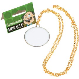 Adult Fancy Dress Party Victorian Edwardian Gentleman's Monocle On Gold Chain
