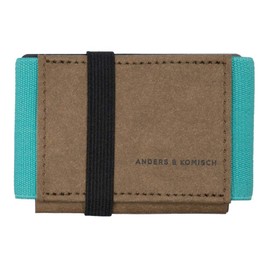 Anders & Komisch Mini Wallet with Coin Compartment, Card Holder, Men's Small Wallet, Women's Slim Wallet, Sustainable Wallet, Handmade from Germany, Brown/mint, Mini Wallet Slim Wallet Small Purse