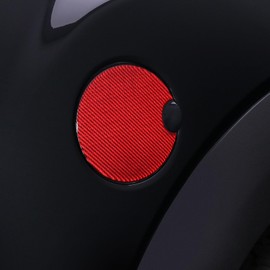 BETTERHUMZ Car Fuel Cap Sticker Compatible with Ford F150 Raptor 2015-2020 Carbon Fiber Auto Gas Cap Door Decoration Decal Exterior Molding Accessories (Red)