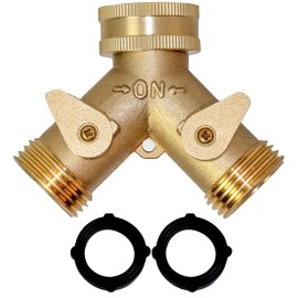 Unbranded 3/4" Solid Brass Double Two Way Tap Garden Connector Adaptor Hose Splitter US
