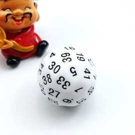 Bescon Polygonal Polyhedral Dice, 50 Sides Dice, D50 Die, 50 Sided Dice, W50 Game Dice, 50 Sided Dice in White Colour