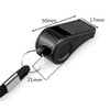 16 Packs Black Plastic Sports Whistles with Lanyard, Ideal for