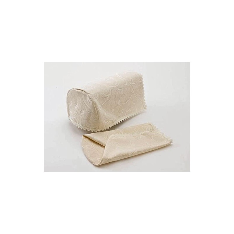 QPC Direct Swirl Jacquard Design Pair of Arm Caps (Cream)