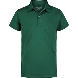 Nautica Boy's School Uniform Sensory-Friendly Short Sleeve Performance Polo, Hunter, 8