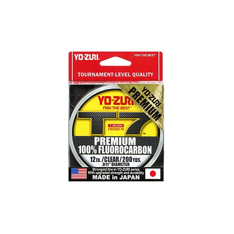 Yo-Zuri T7-12LB-CL-200YD: T-7 Premium Fluorocarbon 12B 200Yd, Clear