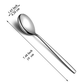 Berglander Soup Spoons, 12 Pieces, Stainless Steel Modern Table Spoon, Tablespoon, Ideal for Home, Toilet, Hotel, Wedding and Party, Dishwasher Safe