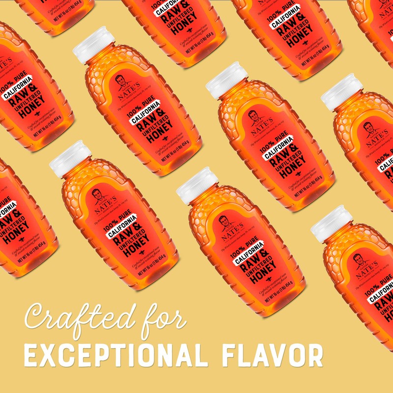 Nate's California 100% Pure, Raw & Unfiltered Honey - 16