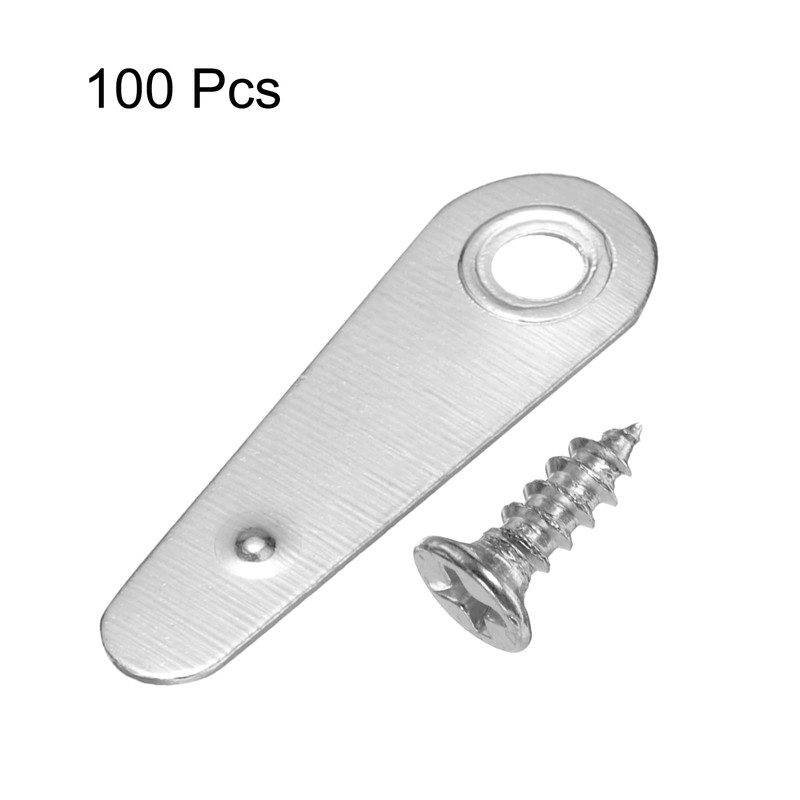 HARFINGTON 100Pcs Picture Frame Backing Hardware Clips with 100Pcs Screws