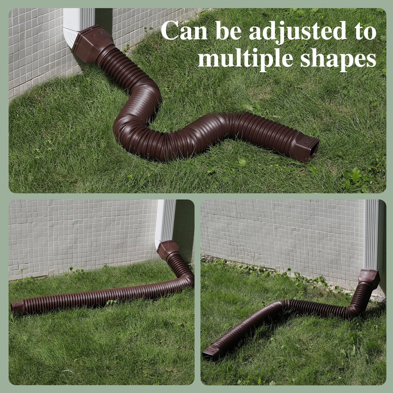 Gutterlix 4 Pack Flexible Gutter Downspout Extensions Extendable from 21"