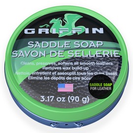 Griffin Leather Saddle Soap – 3.17 Oz –Deep Cleans & Softens Boots & Shoes – Premium Care Soap for Restoration, Conditioning & Shine – Gentle Leather Soap Cleaner for Long-Lasting Protection