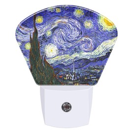 AKKAVNIA Night Light The Starry Night Plug-in LED Dusk-to-Dawn Sensor Soft Night Lamp,Suitable for Home Bedroom Bathroom Hallway Stairs