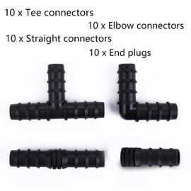 Pack of 40 Hose Connectors, Hose Connector for 16 mm Irrigation System, Connector for Drip Hose Extension Piece, for Garden, Agricultural Irrigation System